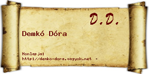 Demkó Dóra névjegykártya